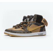 LV x Off-White x Air Jordan 1 콜라보 커스텀 MENS AQ0818-158 프리미엄 리미티드 에디션