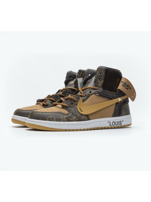 LV x Off-White x Air Jordan 1 コラボカスタム MENS AQ0818-158 プレミアム限定版