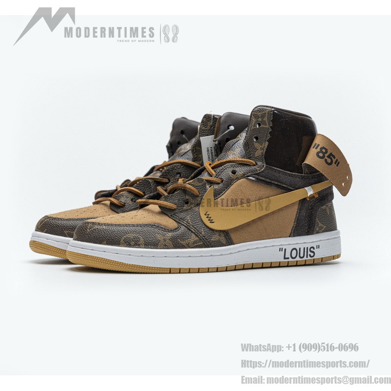 LV x Off-White x Air Jordan 1 コラボカスタム MENS AQ0818-158 プレミアム限定版