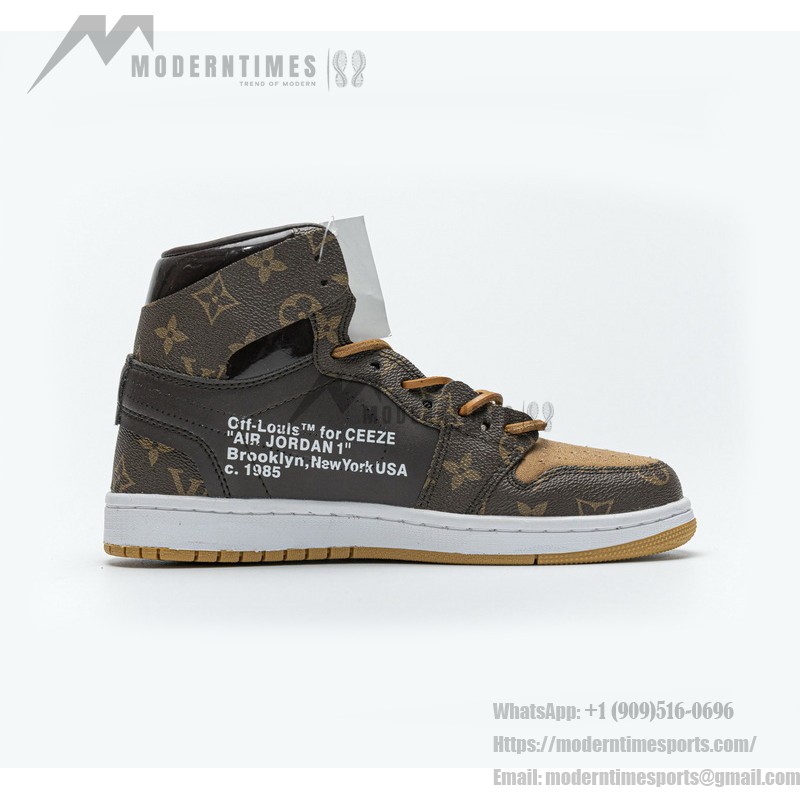 LV x Off-White x Air Jordan 1 コラボカスタム MENS AQ0818-158 プレミアム限定版