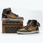 LV x Off-White x Air Jordan 1 Collab Customs MENS AQ0818-158 Premium Limited Edition