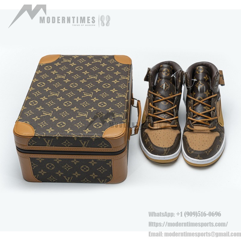 LV x Off-White x Air Jordan 1 Collab Customs MENS AQ0818-158 Premium Limited Edition