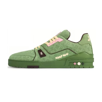 Louis Vuitton Trainer Green 1ACR6C - Limited Edition Monogram Embossed Sneakers