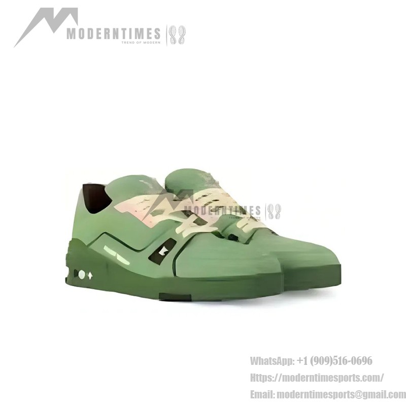 Louis Vuitton Trainer Green 1ACR6C - Limited Edition Monogram Embossed Sneakers