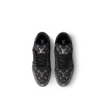 Louis Vuitton LV Trainer Patchwork LSVT407 Black Vintage Denim Sneakers