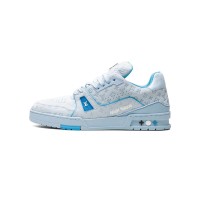 Louis Vuitton LV Trainer "Blue" 1ACRYB Ice Blue Luxury Sneakers Limited Edition Trendy Men's Shoes