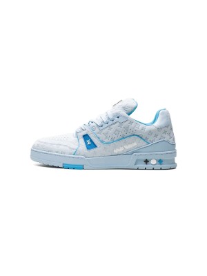 Louis Vuitton LV Trainer "Blue" 1ACRYB Eisblau Luxus-Sneaker Limitierte Edition Trendige Herrenschuhe