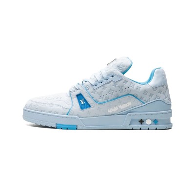 Louis Vuitton LV Trainer "Blue" 1ACRYB Ice Blue Luxury Sneakers Limited Edition Trendy Men's Shoes