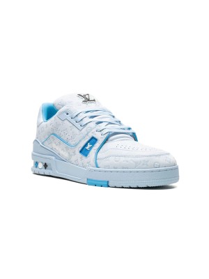 Louis Vuitton LV Trainer "Blue" 1ACRYB Eisblau Luxus-Sneaker Limitierte Edition Trendige Herrenschuhe