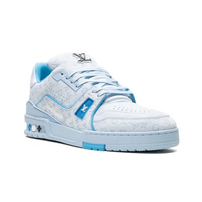 Louis Vuitton LV Trainer "Blue" 1ACRYB Ice Blue Luxury Sneakers Limited Edition Trendy Men's Shoes