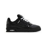 Louis Vuitton LV Trainer Embossed 1AARF6 Schwarze Monogramm-Leder-Sneaker Limitierte Luxus-Herrenschuhe