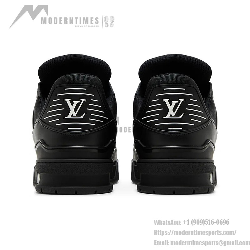 Louis Vuitton LV Trainer Embossed 1AARF6 Black Monogram Leather Sneakers