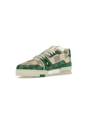 Louis Vuitton LV Trainer Damier 1AC58D Green White Checkered Sneakers Limited Edition Luxury Men's Shoes