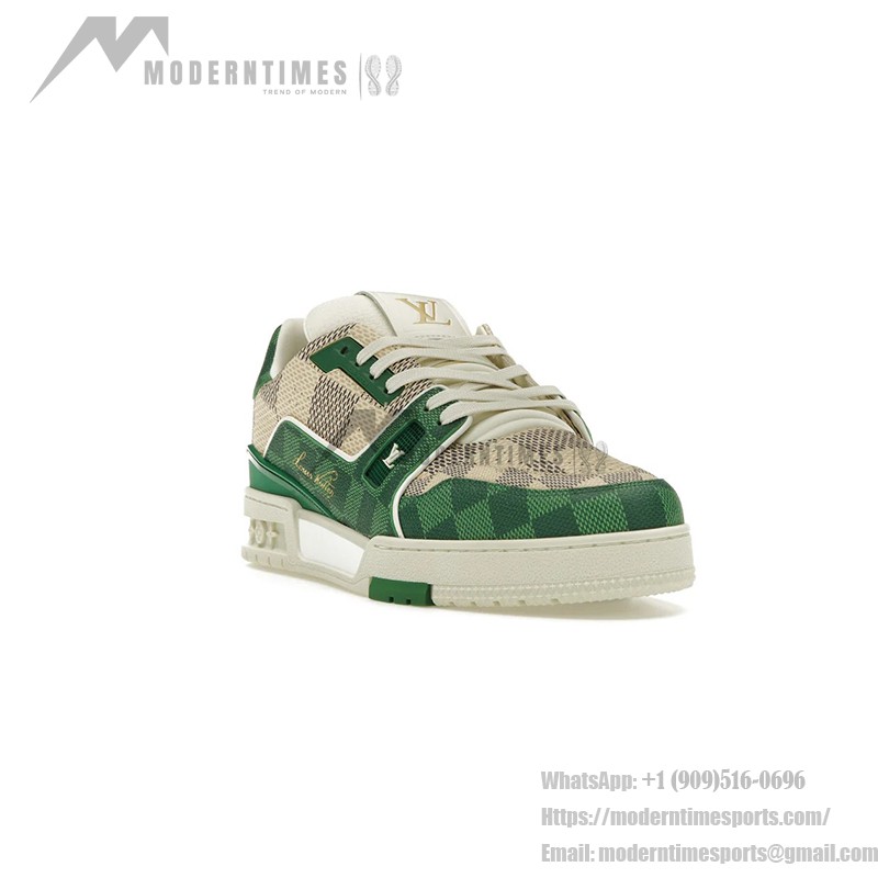 Louis Vuitton LV Trainer Damier 1AC58D Green White Checkered Sneakers