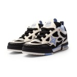 Louis Vuitton LV Skate Sneakers Black White Light Blue - Luxury Designer Footwear