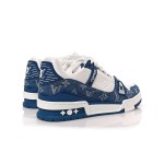 Louis Vuitton LV Trainer 1A9JGN Blue White Denim Sneakers