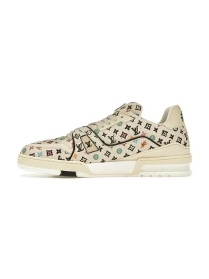 Louis Vuitton LV Trainer Beige Multicolor Monogram 1ACXBG - Limited Edition Luxury Sneakers