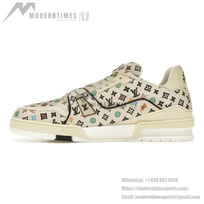 Louis Vuitton LV Trainer Beige Multicolor Monogram 1ACXBG - Limited Edition Luxury Sneakers