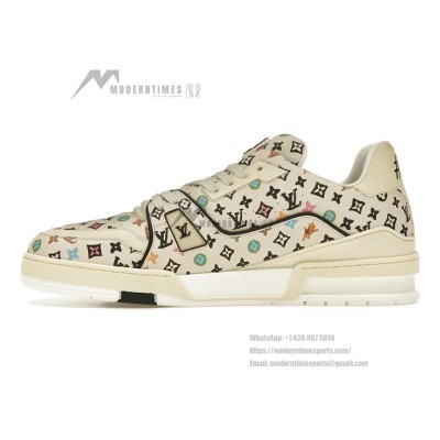 Louis Vuitton LV Trainer Beige Multicolor Monogram 1ACXBG - Limited Edition Luxury Sneakers