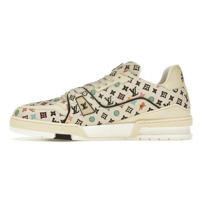 Louis Vuitton LV Trainer Beige Multicolor Monogram 1ACXBG - Limited Edition Luxury Sneakers