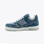 Louis Vuitton LV Trainer 1ADHI0 Blue Denim Sneakers