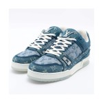 Louis Vuitton LV Trainer 1ADHI0 Blue Denim Sneakers