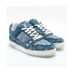 Louis Vuitton LV Trainer 1ADHI0 Blue Denim Sneakers