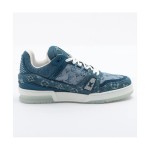 Louis Vuitton LV Trainer 1ADHI0 Blue Denim Sneakers