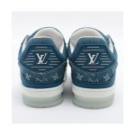 Louis Vuitton LV Trainer 1ADHI0 Blue Denim Sneakers