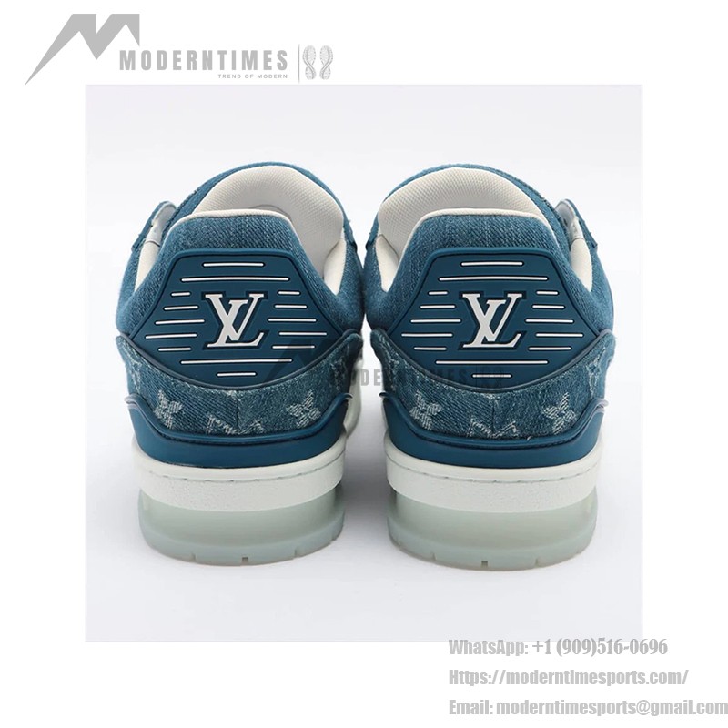 Louis Vuitton LV Trainer 1ADHI0 Blue Denim Sneakers