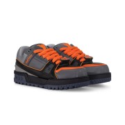 Louis Vuitton LV Trainer Maxi Schwarz Orange 1ACF6I - Limitierte Luxus-Sneaker mit Erhöhter Sohle