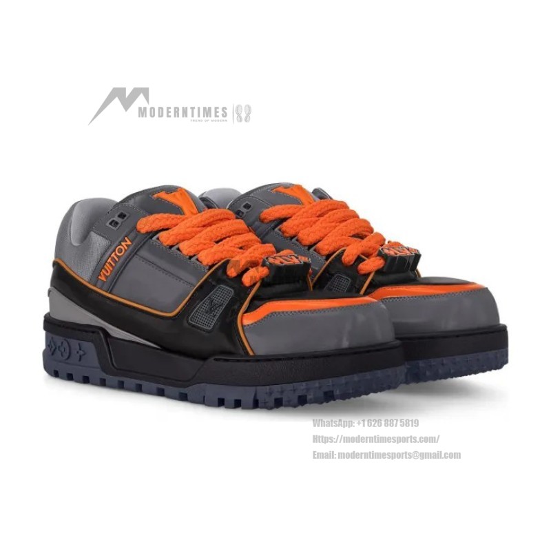 Louis Vuitton LV Trainer Maxi Black Orange 1ACF6I - Luxury Sneakers