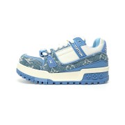 Louis Vuitton LV Trainer Maxi WMNS Blue 1AGZC4 - Luxury Distressed Denim Sneakers