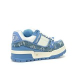 Louis Vuitton LV Trainer Maxi WMNS Blue 1AGZC4 - Luxury Distressed Denim Sneakers