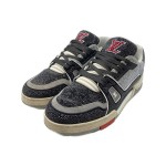 Louis Vuitton LV Trainer Rot Grau Schwarz 1AA6PQ - Luxus Kristallverzierte Sneaker