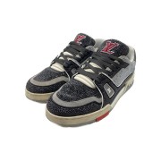 Louis Vuitton LV Trainer Red Grey Black 1AA6PQ - Luxury Crystal-Embellished Sneakers