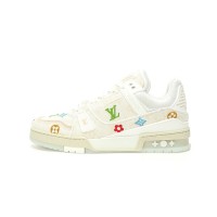 Louis Vuitton LV Trainer Takashi Murakami White 1AHEKG - Limited Edition Embroidered Sneakers