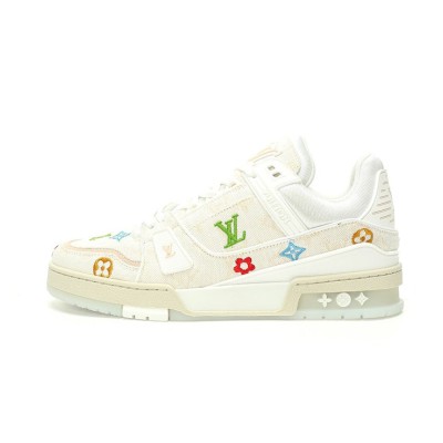 Louis Vuitton LV Trainer Takashi Murakami White 1AHEKG - Limited Edition Embroidered Sneakers