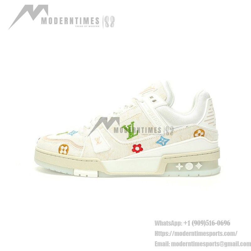 Louis Vuitton LV Trainer Takashi Murakami White 1AHEKG - Limited Edition Embroidered Sneakers