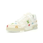 Louis Vuitton LV Trainer Takashi Murakami White 1AHEKG - Limited Edition Embroidered Sneakers