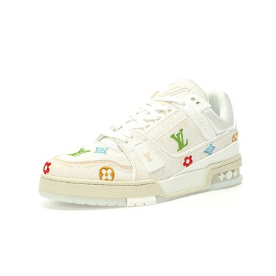 Louis Vuitton LV Trainer Takashi Murakami White 1AHEKG - Limited Edition Embroidered Sneakers