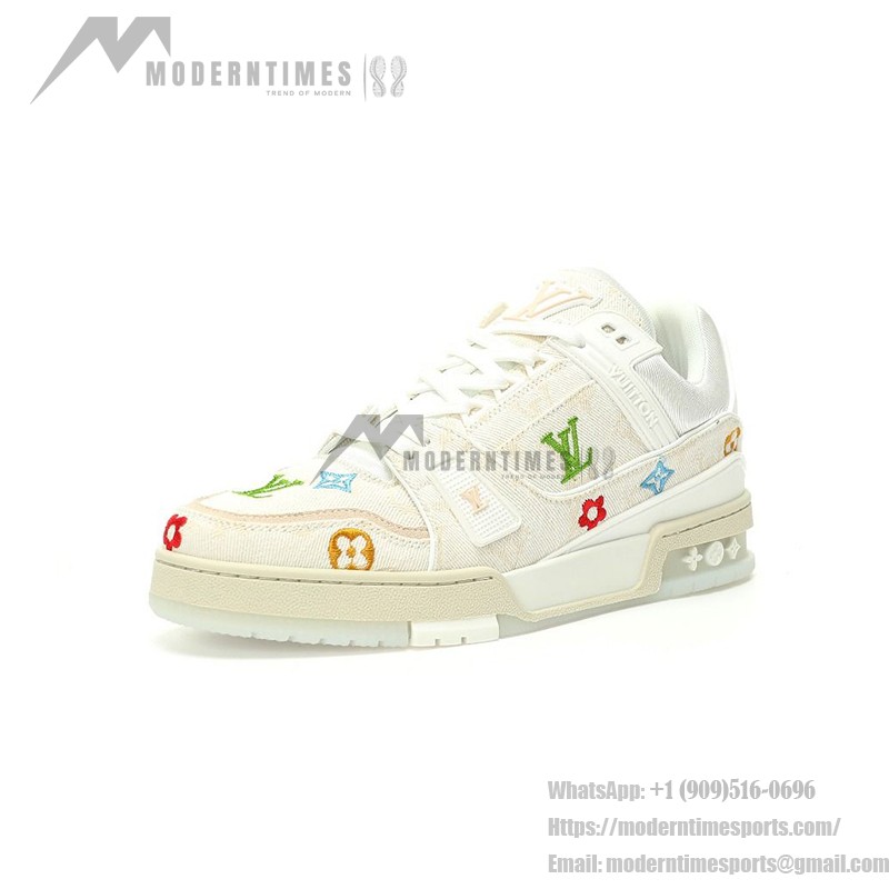 Louis Vuitton LV Trainer Takashi Murakami White 1AHEKG - Limited Edition Embroidered Sneakers