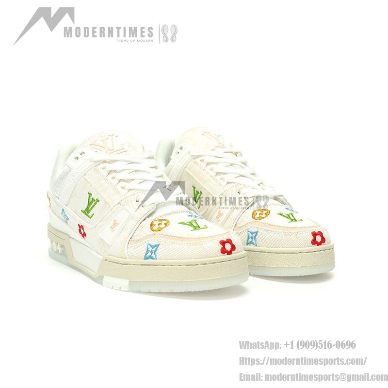 Louis Vuitton LV Trainer Takashi Murakami White 1AHEKG - Limited Edition Embroidered Sneakers