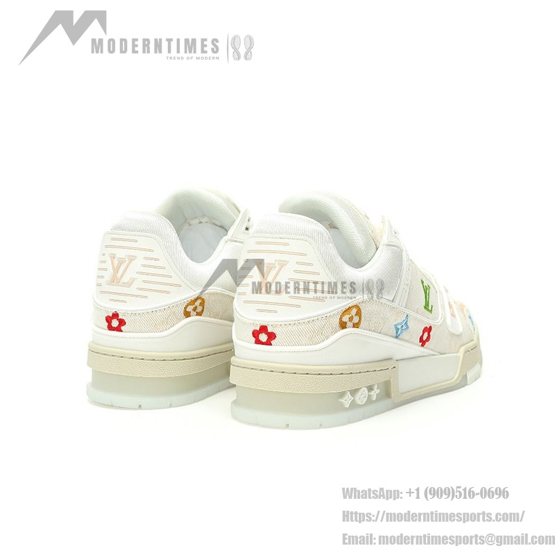 Louis Vuitton LV Trainer Takashi Murakami White 1AHEKG - Limited Edition Embroidered Sneakers