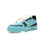 Louis Vuitton LV Trainer Teal Blue Black 1AD7K6 - Classic Luxury Fashion Sneakers