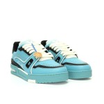 Louis Vuitton LV Trainer Teal Blue Black 1AD7K6 - Classic Luxury Sneakers