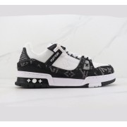 Louis Vuitton LV Trainer White Black 1A9JGB - Luxury Monogram Denim Sneakers