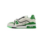 Louis Vuitton LV Trainer White Green 1AD7KP - Luxury Leather Sneakers