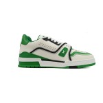 Louis Vuitton LV Trainer White Green 1AD7KP - Luxury Leather Sneakers