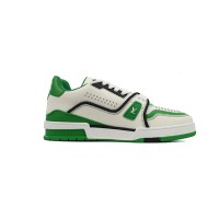 Louis Vuitton LV Trainer White Green 1AD7KP - Luxury Leather Sneakers